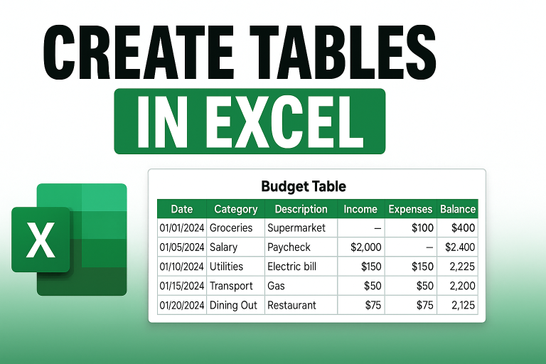 Create Tables in Excel Budgettable thumbnail