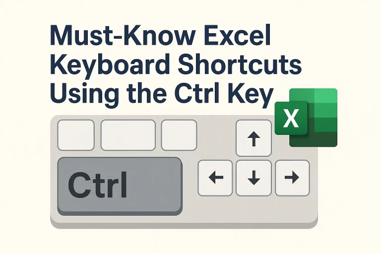 Must know excel keyboard shorcuts using the CTRL key