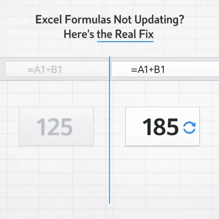 Excel Formulas not updating heres the real fix