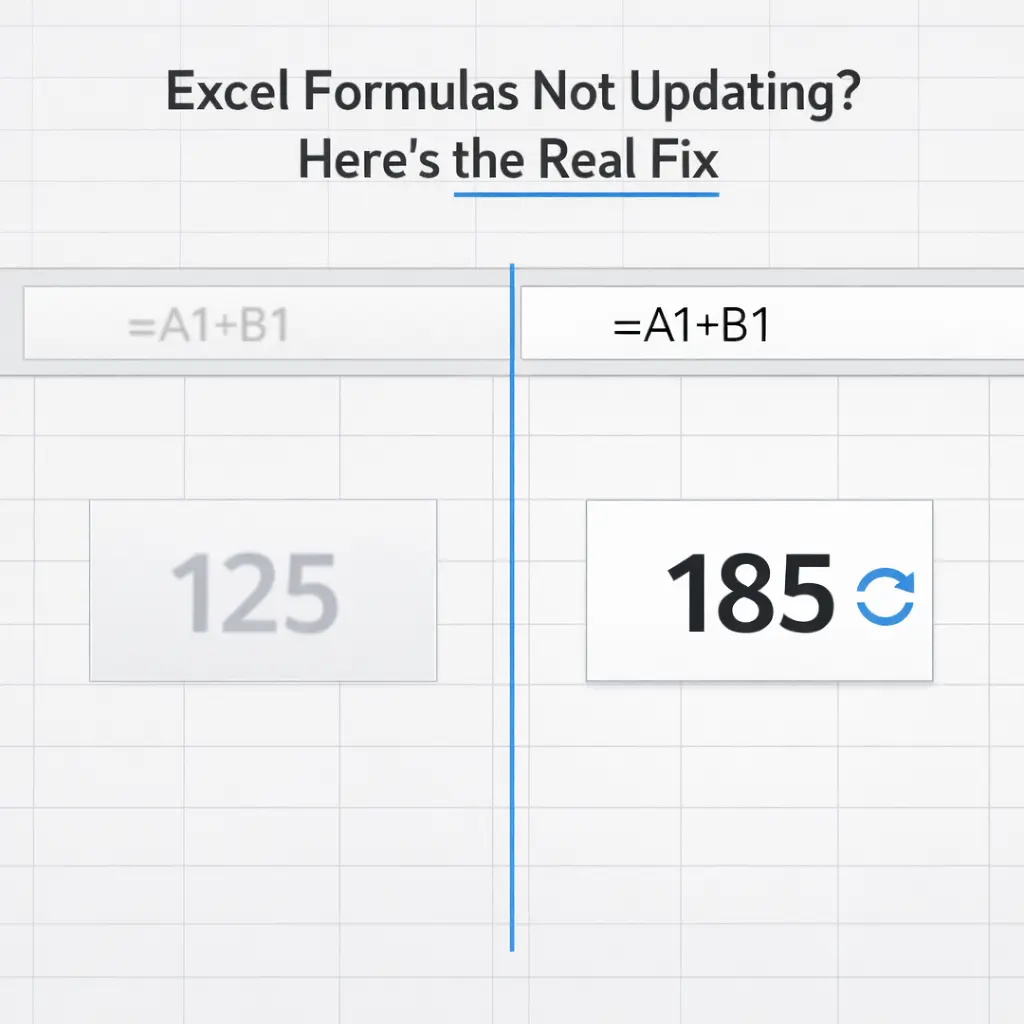 Excel Formulas not updating heres the real fix