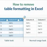 How to remove table formatting in Excel