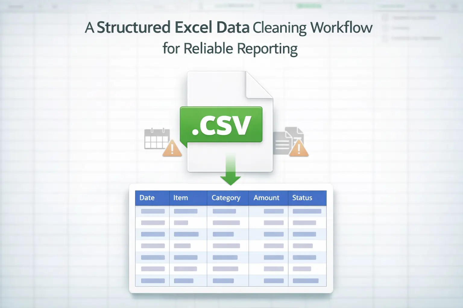 A Structured EXCEL Table for Reliable Reporting